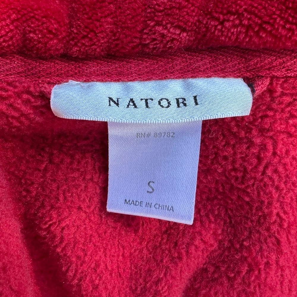 Natori "Embossed Waves" plush midi wrap robe - size S - Picture 2 of 4